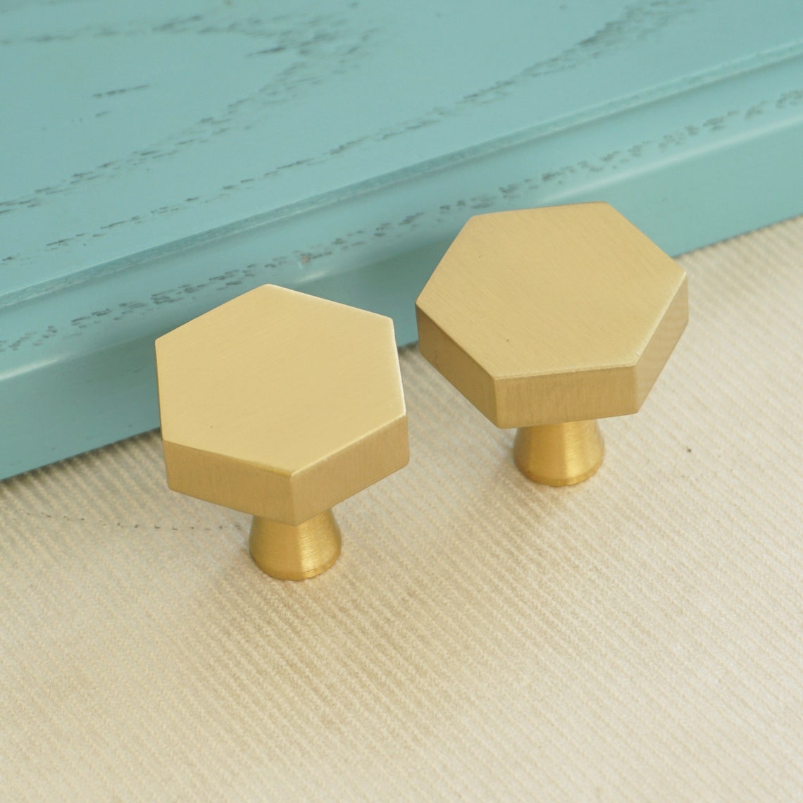 Brass Hexagon Knobs Wardrobe Knob Kitchen Pulls Drawer Etsy
