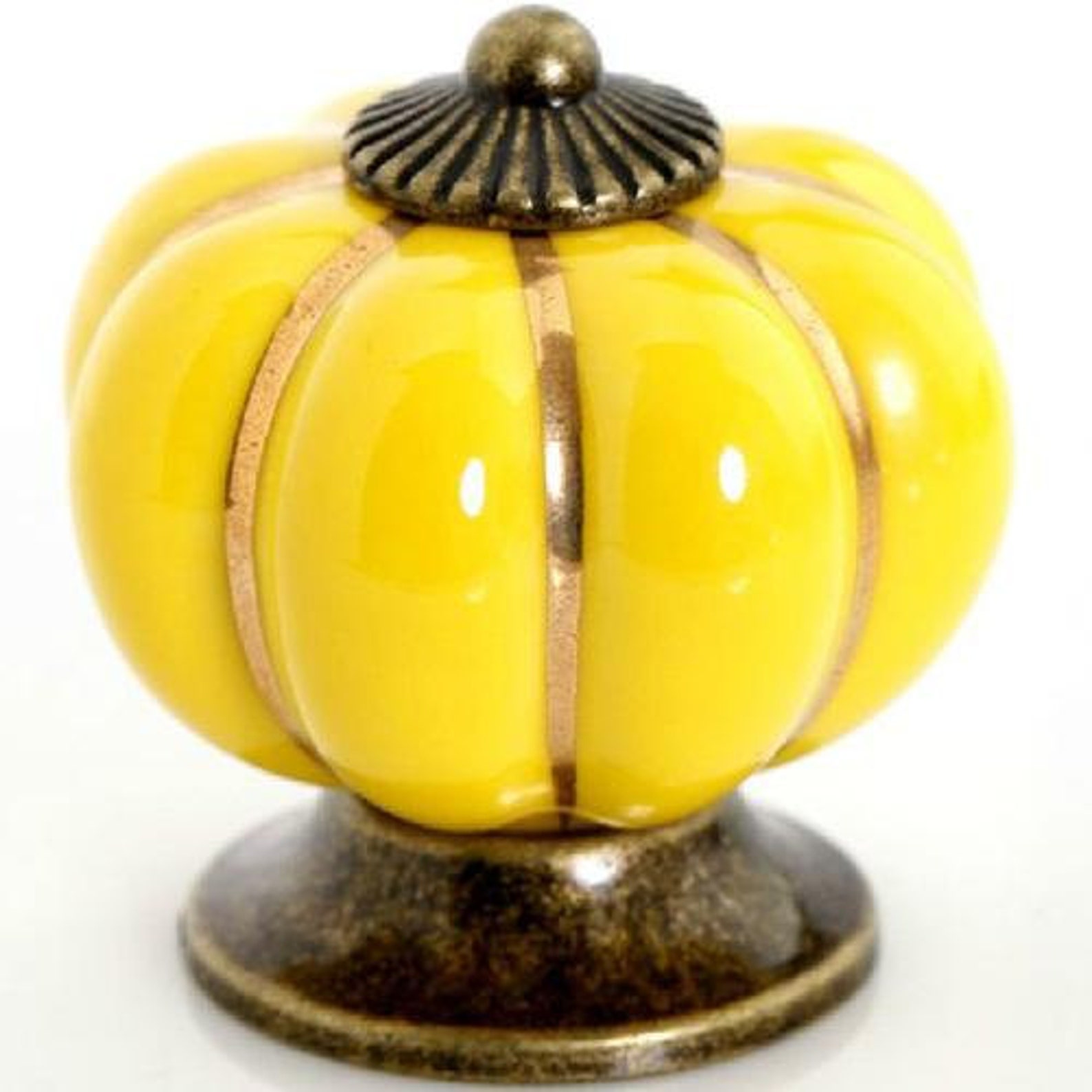 Pumpkin Knobs / Dresser Knob Drawer Pulls Handles / Ceramic Etsy