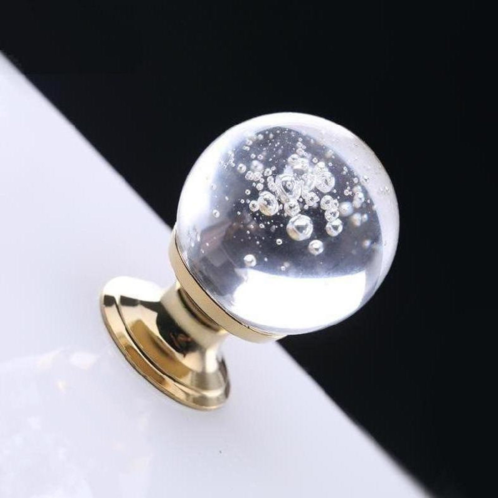 Bubble Glass Knobs Crystal Knob Drawer Knobs Dresser Pulls Etsy