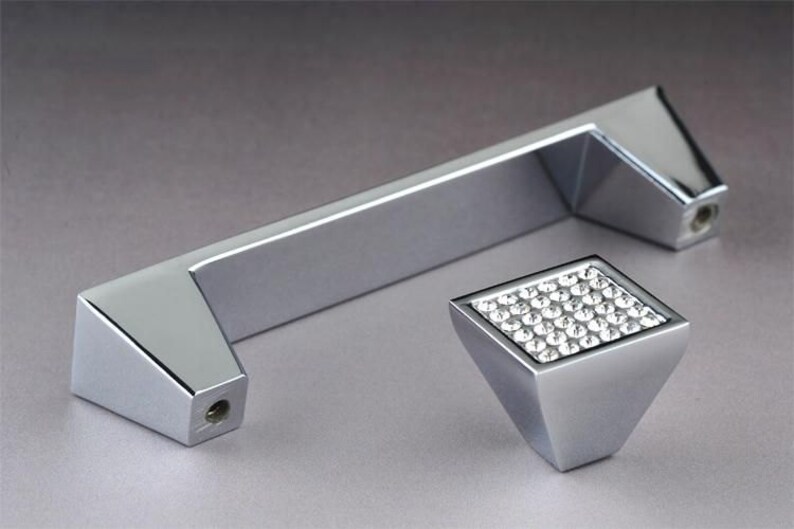 New Clear Crystal Drawer Pulls Handles / Kitchen Knob Etsy