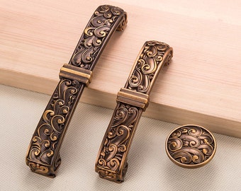 3.75"5"Roman Pattern Vintage Drawer Pulls Country style Antique Brass Finish Metal Furniture Knobs Kitchen Cabinet Handle