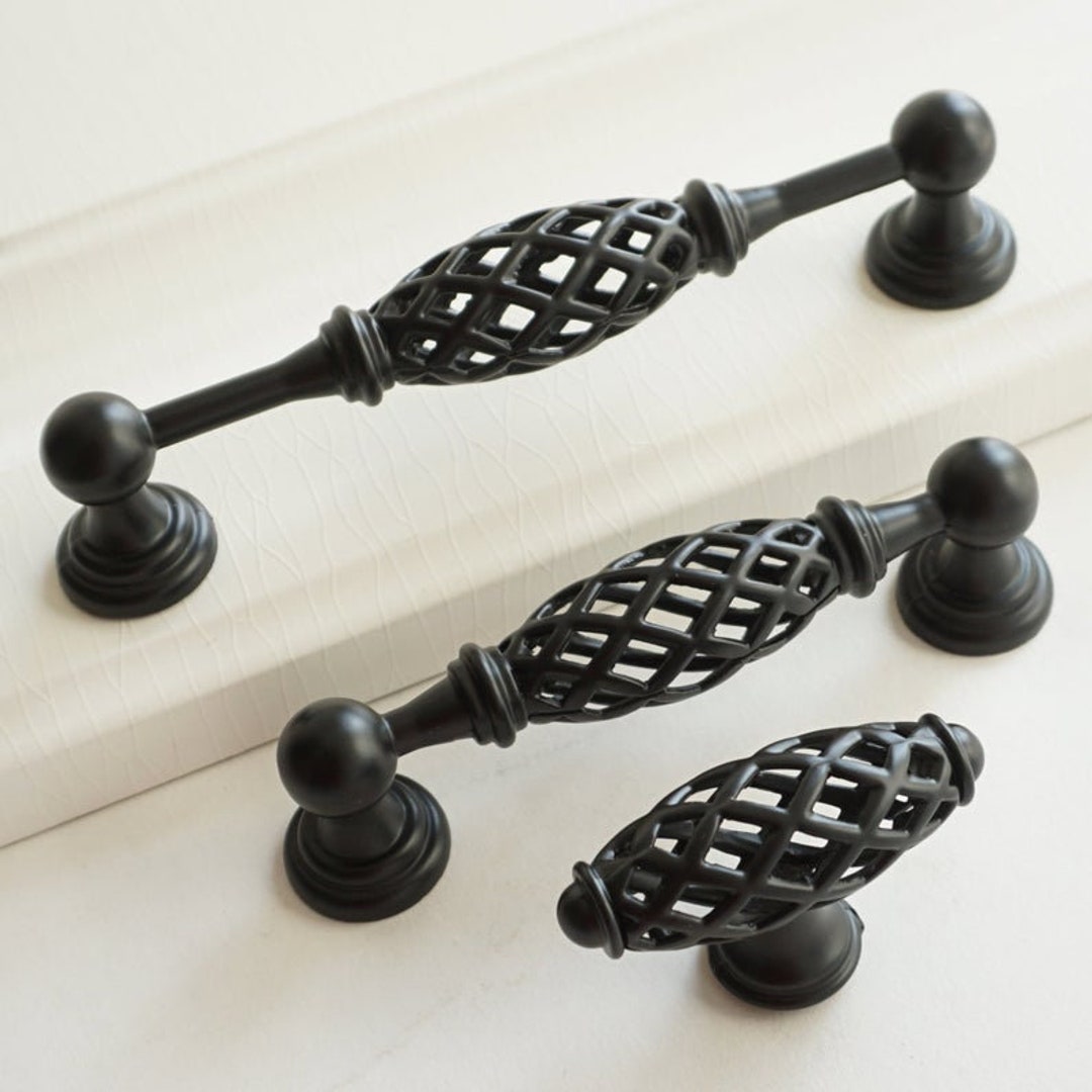 Black Birdcage Drawer Pull Knob Dresser Pulls Handles Handles