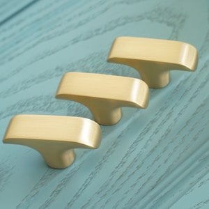 Square Knob Brushed Brass Drawer Pulls Handles Knobs Kitchen Cabinet Door Handles Knob Hardware Modern Dresser Pull Closet Knobs Handles