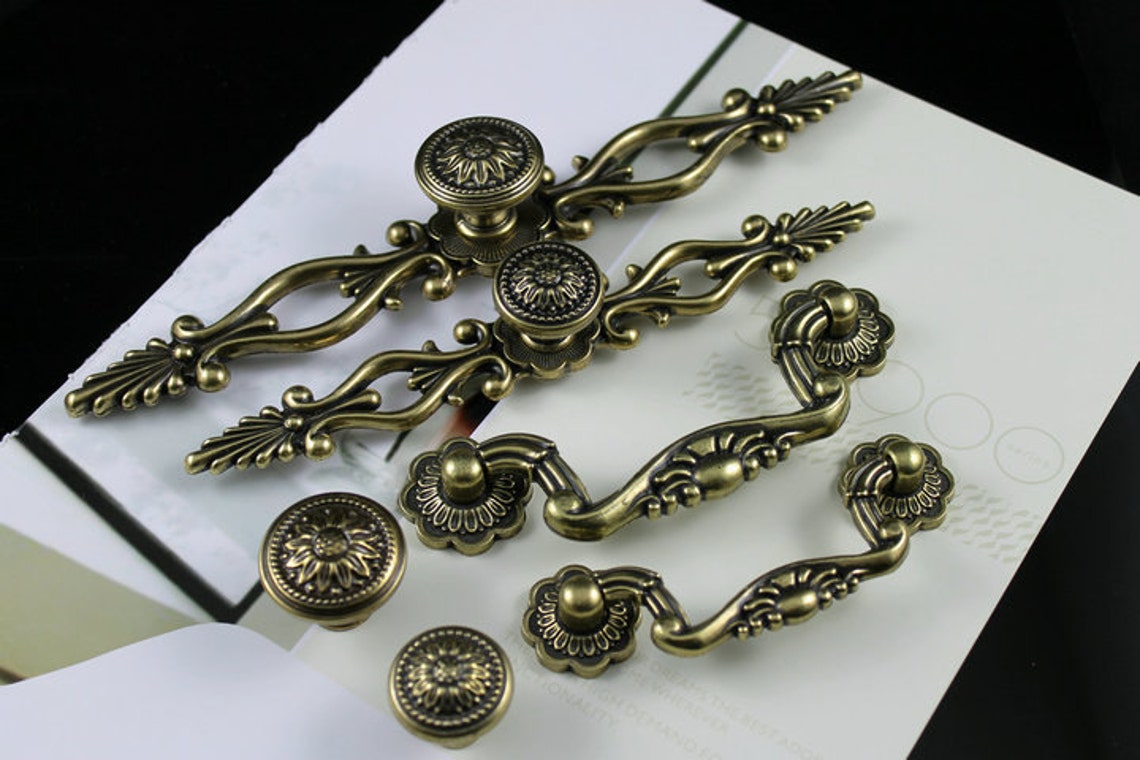 Vintage Dresser Knobs Drawer Knobs Pulls Handle Sunflower Etsy
