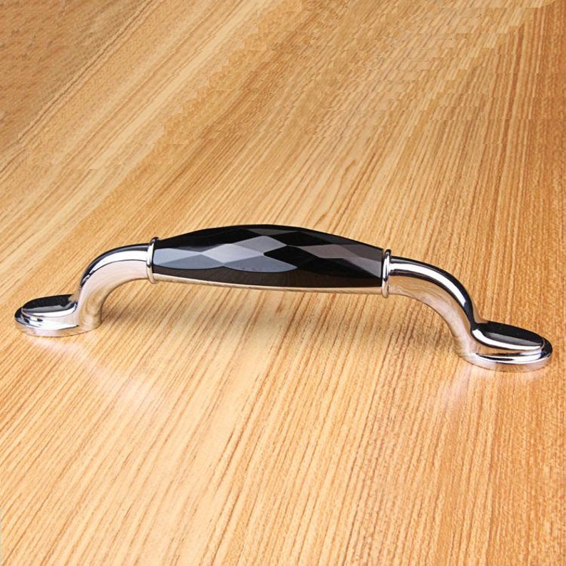 Silver Glass Dresser Pulls Drawer Pull Handles Crystal Etsy