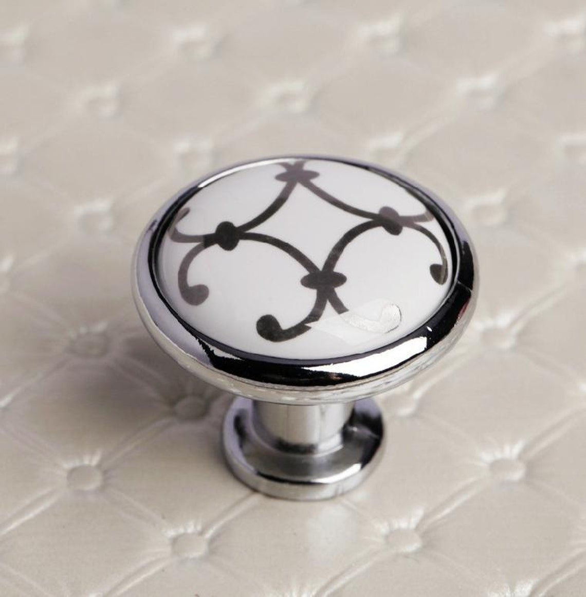 Knobs White Silver Look Clear / Dresser Knobs / Drawer Knobs Etsy