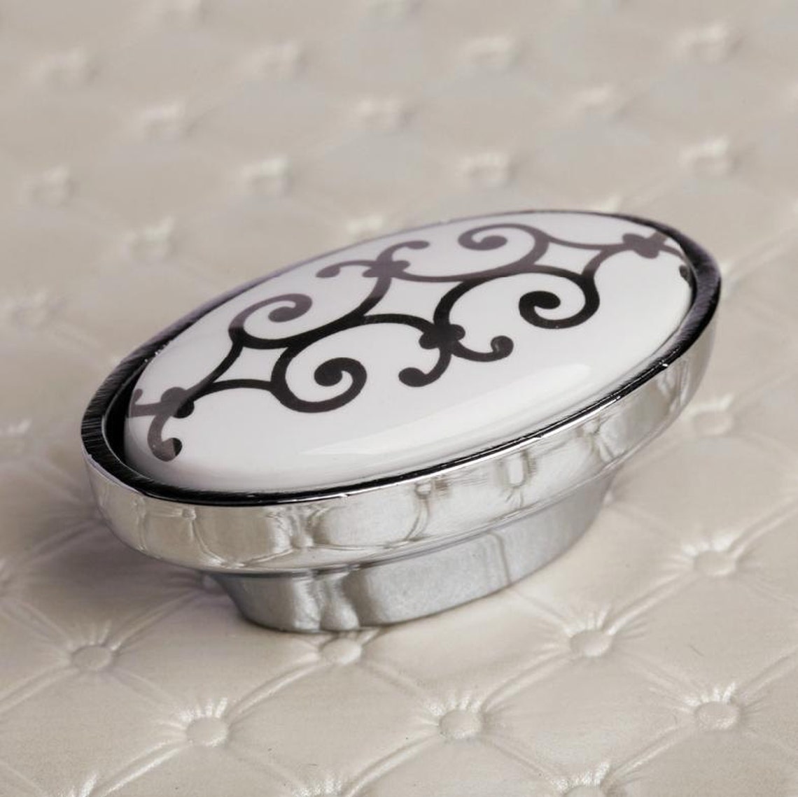 Knobs White Silver Look Clear / Dresser Knobs / Drawer Knobs Etsy