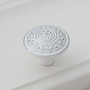 White Silver Drawer Pulls Knobs Handles French Dresser Knob Kitchen Cabinet Knob Cupboard Door Handle Knob Hardware Furniture Knob Hardware