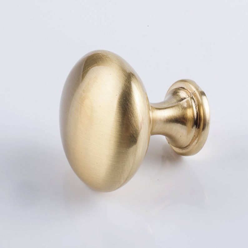 3 Brushed Gold Dresser Knobs Drawer Pull Handles Kitchen Etsy