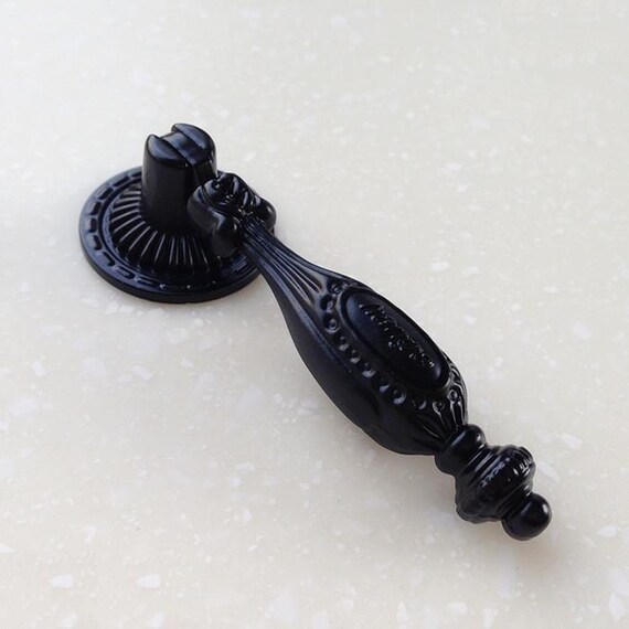 Antique Black Cabinet Knobs Drop Pulls Dresser Drawer Knobs Etsy