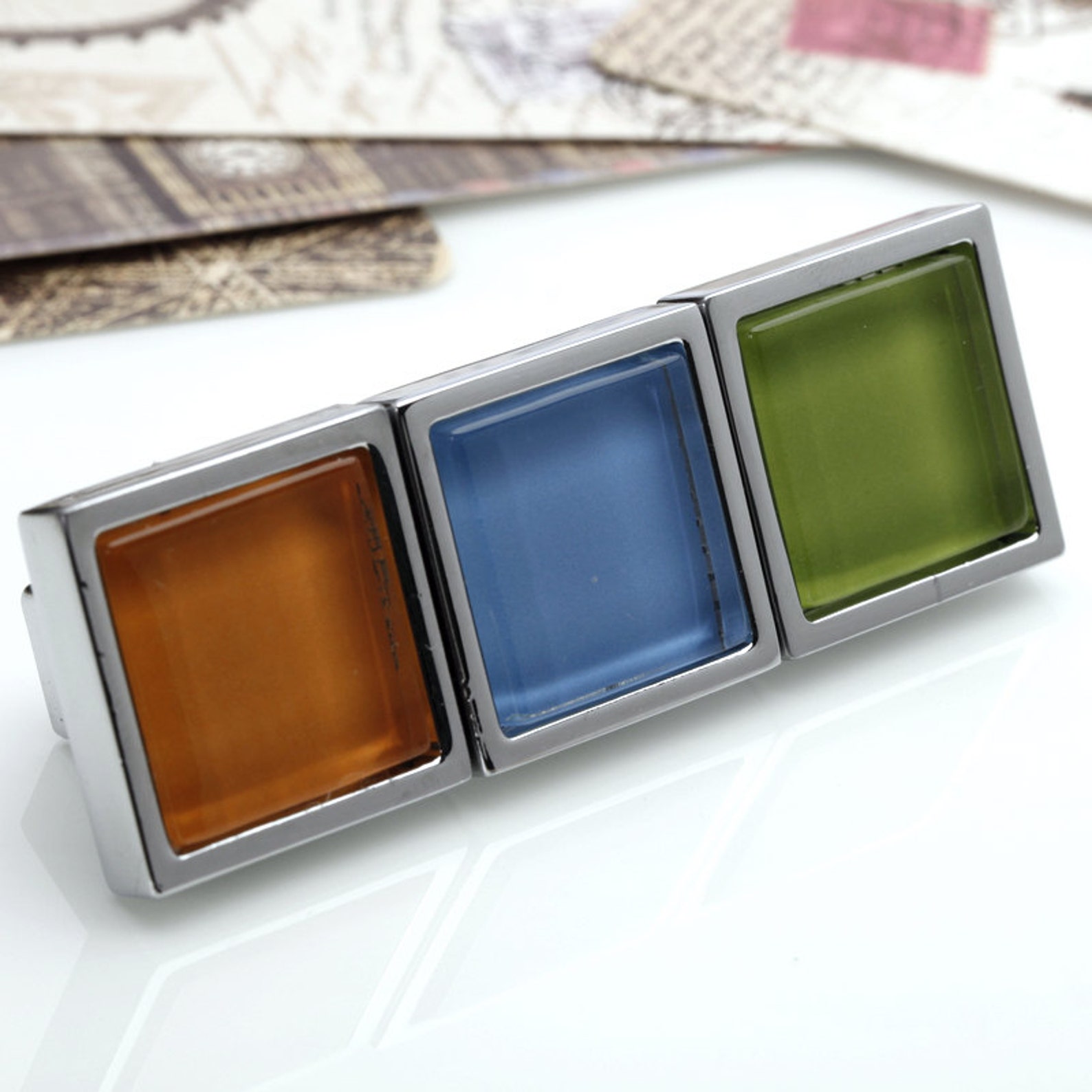 Silver Glass Knobs Square / Dresser Drawer Knobs Pulls Handles Etsy