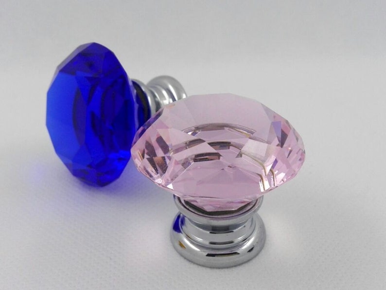 Crystal Dresser Knob / Glass Knobs Drawer Knobs Colorful Pulls Etsy