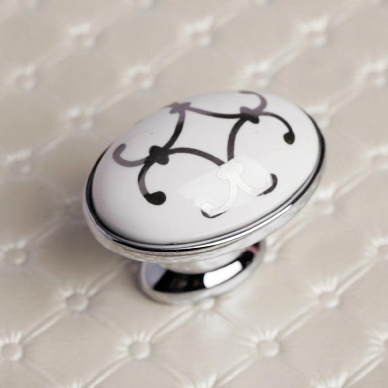 Knobs White Silver Look Clear / Dresser Knobs / Drawer Knobs Etsy