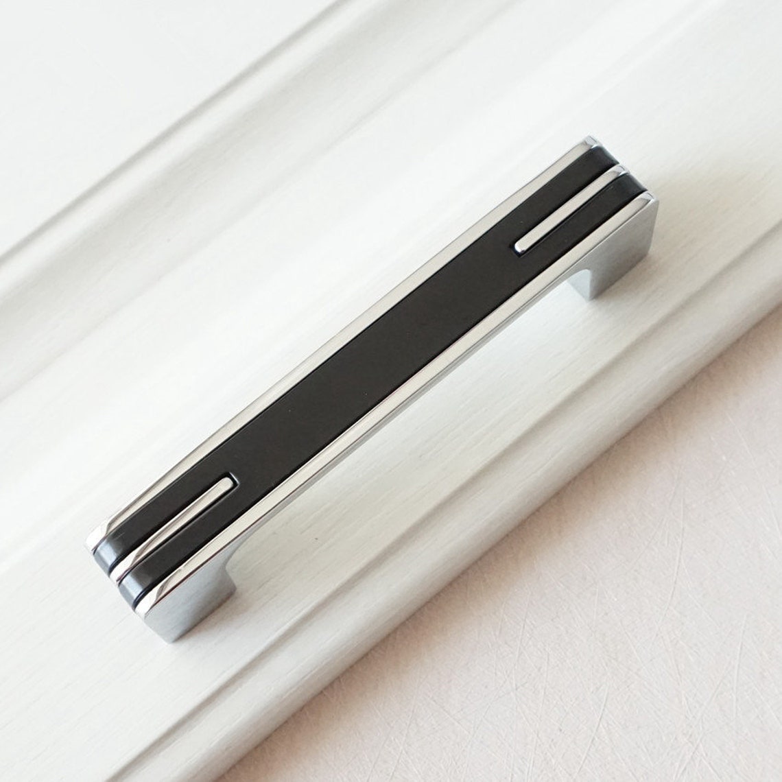 Modern Handles Kitchen Door Handles Black Silver Etsy