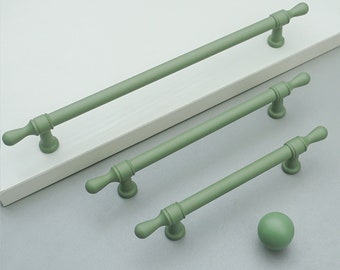 Nordic Green Cabinet Knobs Handles Mini Ball Knobs Unique Drawer Knobs Pulls Modern Kitchen Handles Cabinet Hardware LBFEEL 3.78"5"7.56"