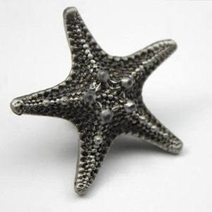 Starfish- Dresser Knobs Beach Drawer Knobs Pulls Handles Antique Silver Kitchen Cabinet Door Knobs Pulls Handle Sea Decor Furniture Hardware