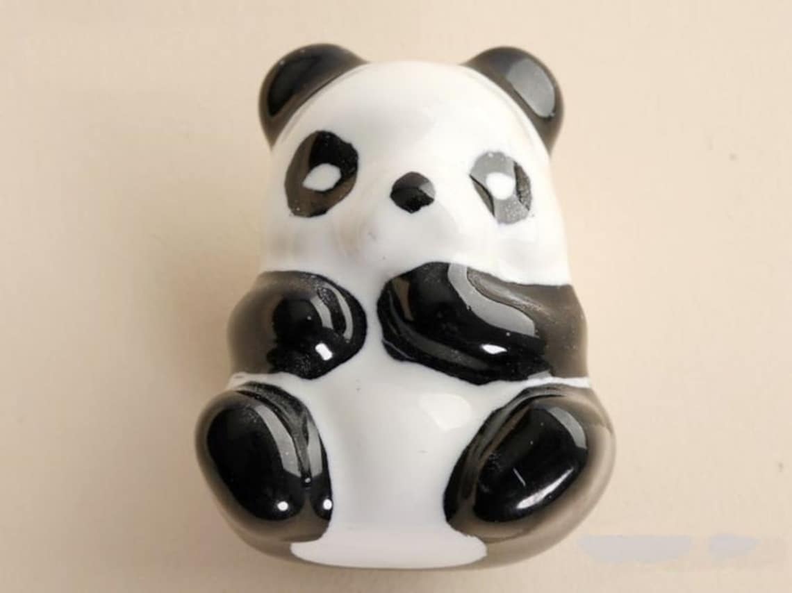 Animal knobs Baby Kids Dresser Knobs Ceramic White Hand Etsy