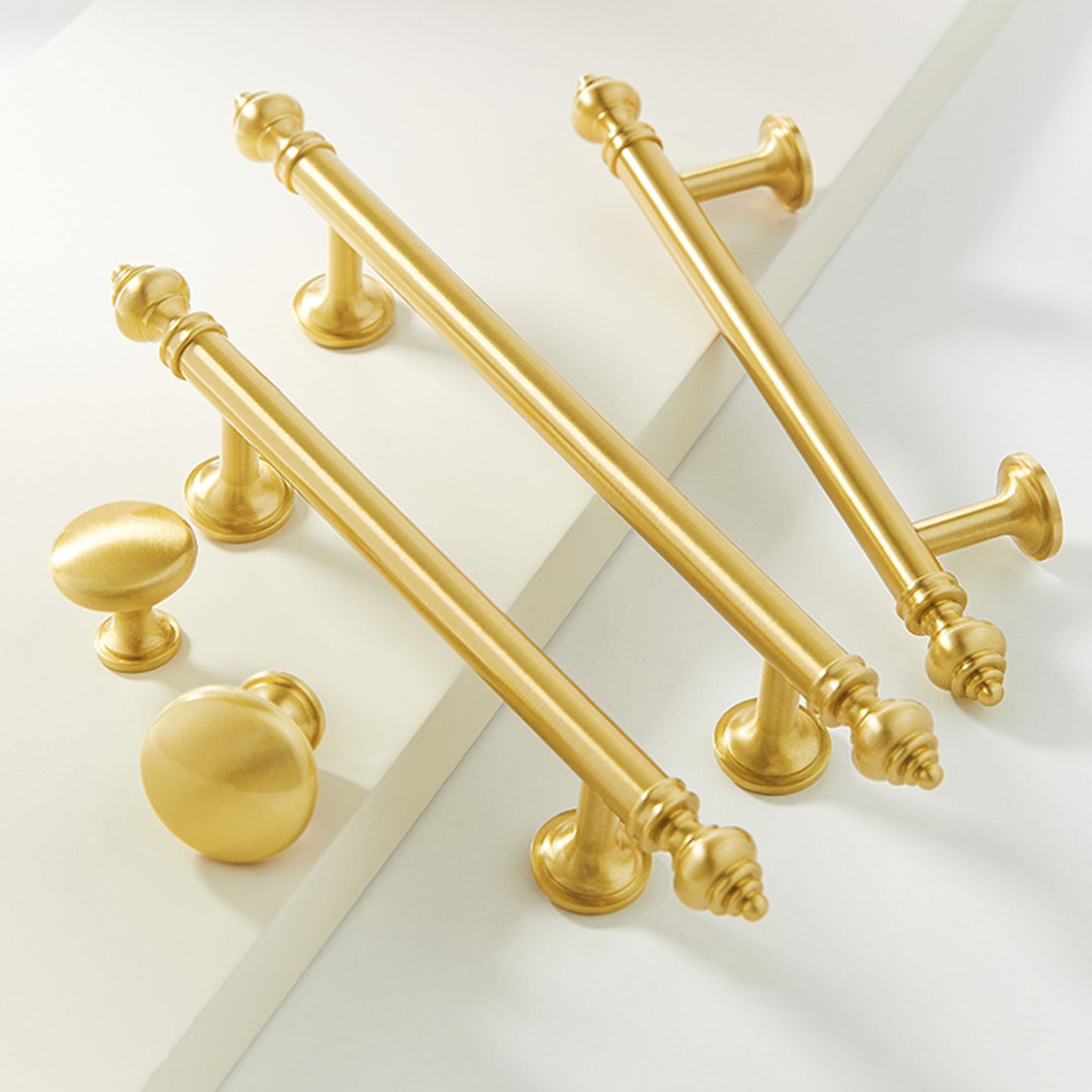3.78"5"solid Brass Drawer Knobs Pulls Gold Kitchen Door Handle Dresser ...