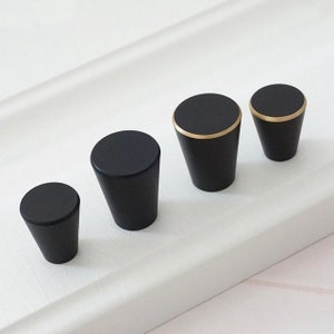 Black Brass Small Knob Cabinet Door Handles Knobs Drawer Pull Handles Dresser Knobs Pulls Kitchen Cabinet Pull Hardware Solid Modern Handle