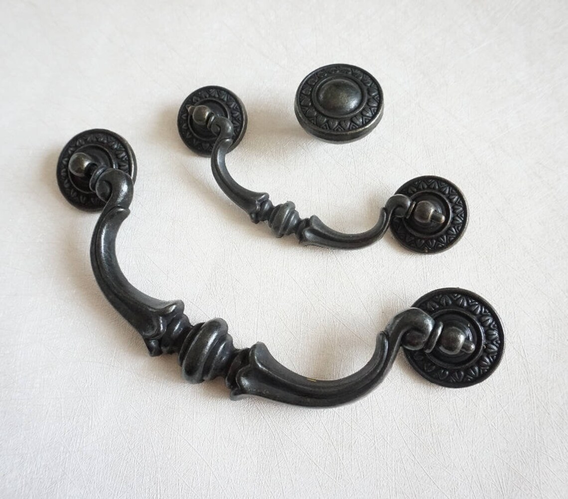 3.5 5.5 Antique Black Bronze Drawer Pulls Handles Etsy