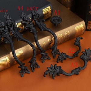 3" 3.75" Black Dresser Drawer Knobs Pulls Handle Cabinet Door Handles Shabby Chic Vertical Horizontal Kitchen Hardware Decorative 76 96 mm