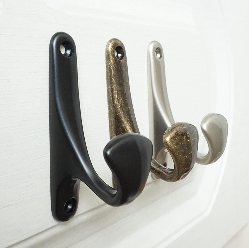 Black Brushed Nickel Coat Hook Wall Hook Antique Bronze Etsy