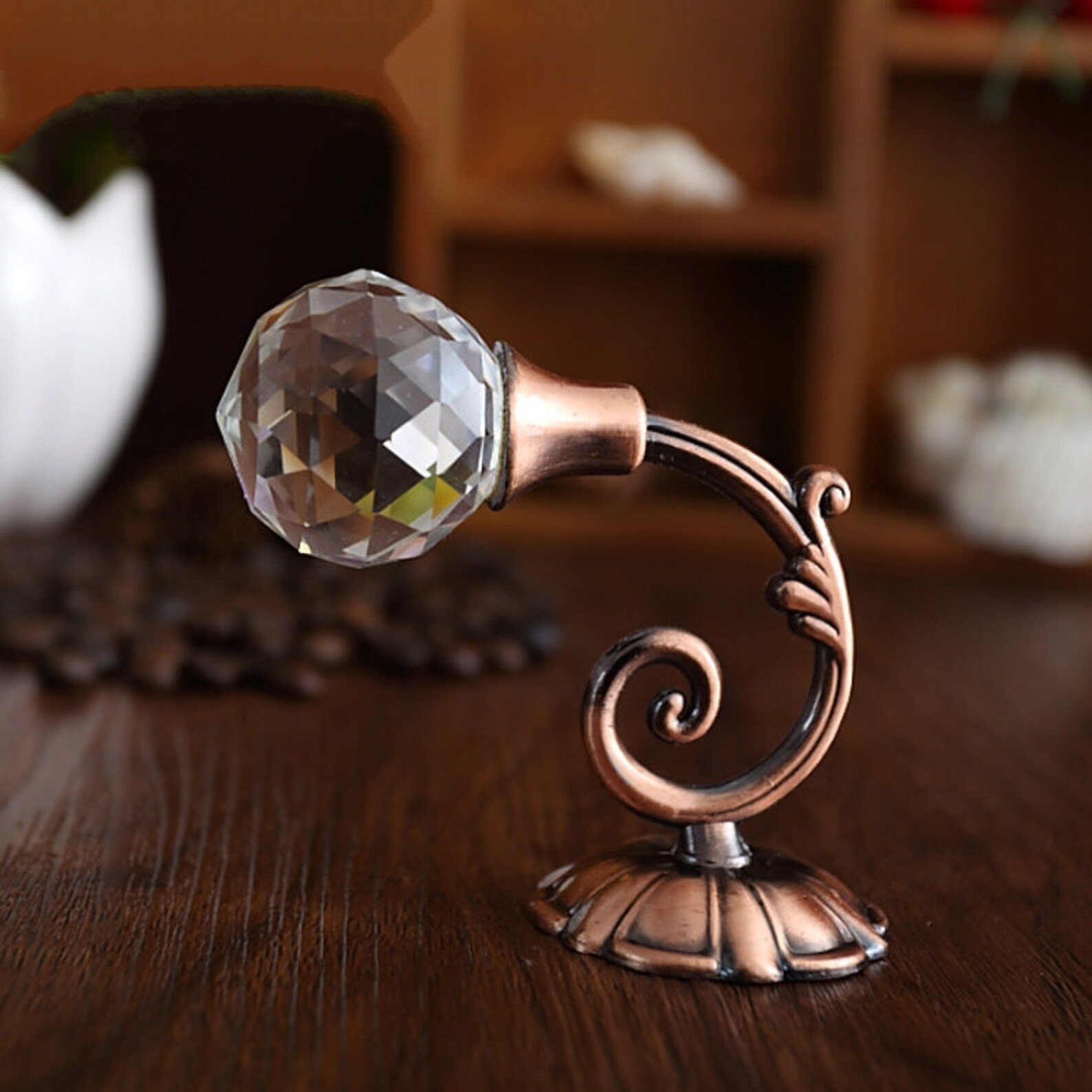 Rhinestone Glass Wall Hooks Decorative Hooks Clear Crystal Etsy