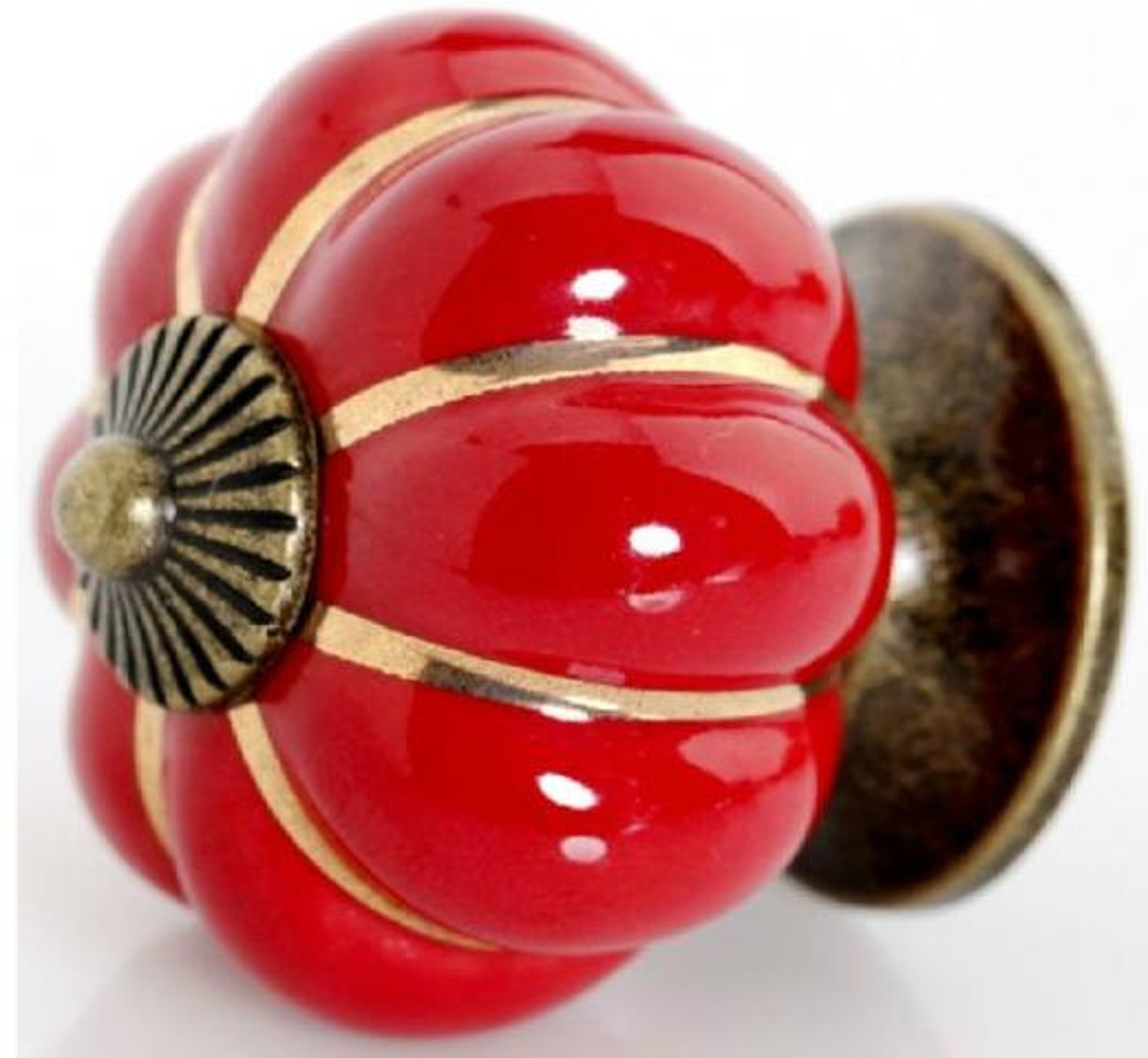 Red Kitchen Knobs Pulls Handles Ceramic / Dresser Knob Etsy