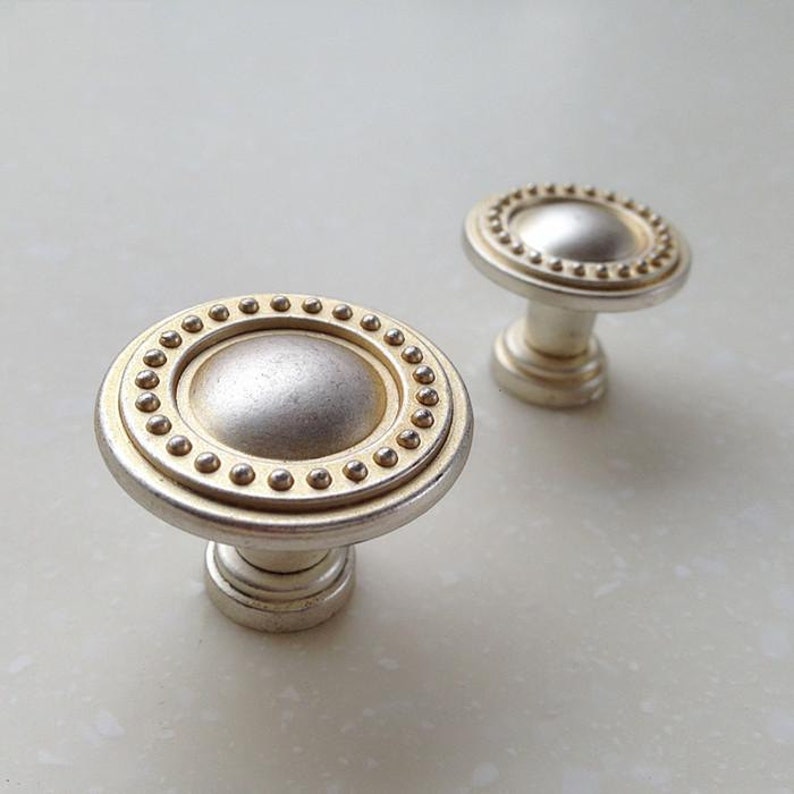 Shabby Chic Vintage silver Handle Pull Knobs Hardware Etsy