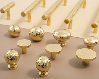Marteau poignées de tiroir en laiton massif moderne boutons poignées de porte d'armoire mini bouton de commode matériel d'armoire 2,5"3,78"5"6,3"8,8"12,6"