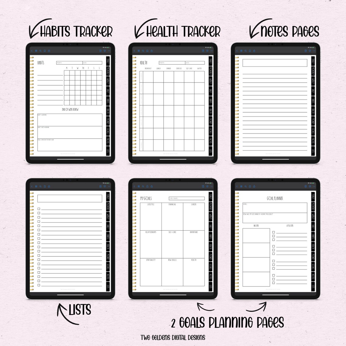 Rae Dunn Inspired, Digital Planner, iPad Planner, Goodnotes Planner