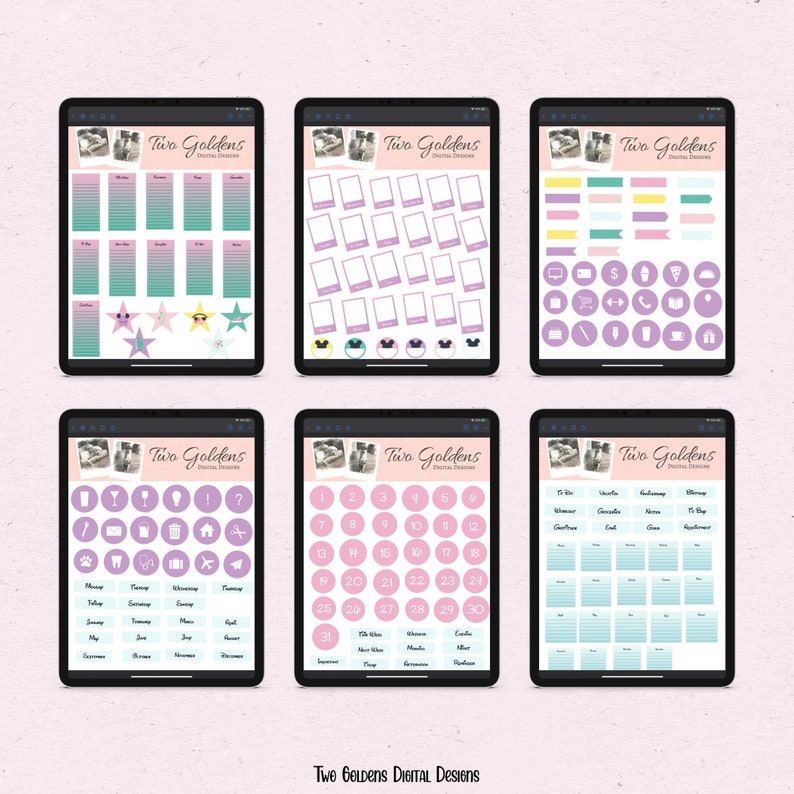 Disney Inspired Planner Stickers Digital Stickers Goodnotes Etsy