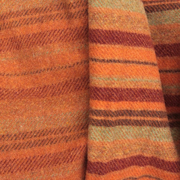 Joseph Coat Orange stripe Rug Hooking  Cut Wool #6 or #8 Strips Bundle Whole Fabric Applique