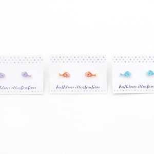 Fish Stud Earrings (available in orange goldfish, purple or blue)