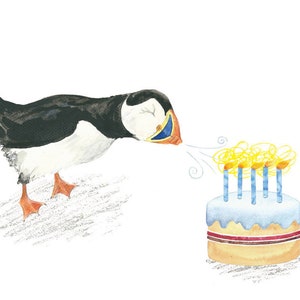 Puffin out the Candles Birthday Card (blank inside)