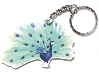 Peacock Bird Keyring / Keychain