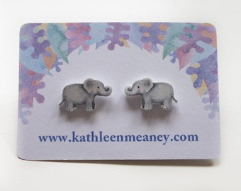 Elephant stud earrings
