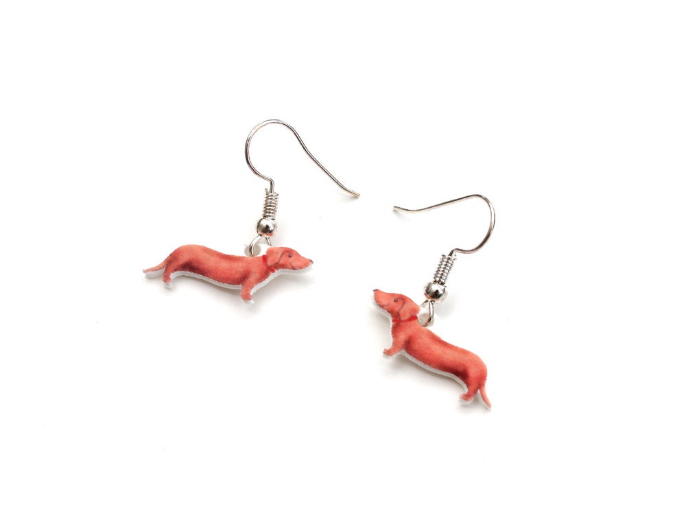 Sausage Dog / Dachshund Drop Earrings Etsy UK