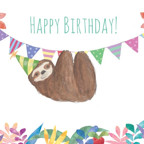 Sloth Pop up Card 3d Sloth Birthday Pop up Card Etsy