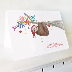 Sloth Christmas Card blank inside image 3