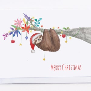 Sloth Christmas Card blank inside image 2