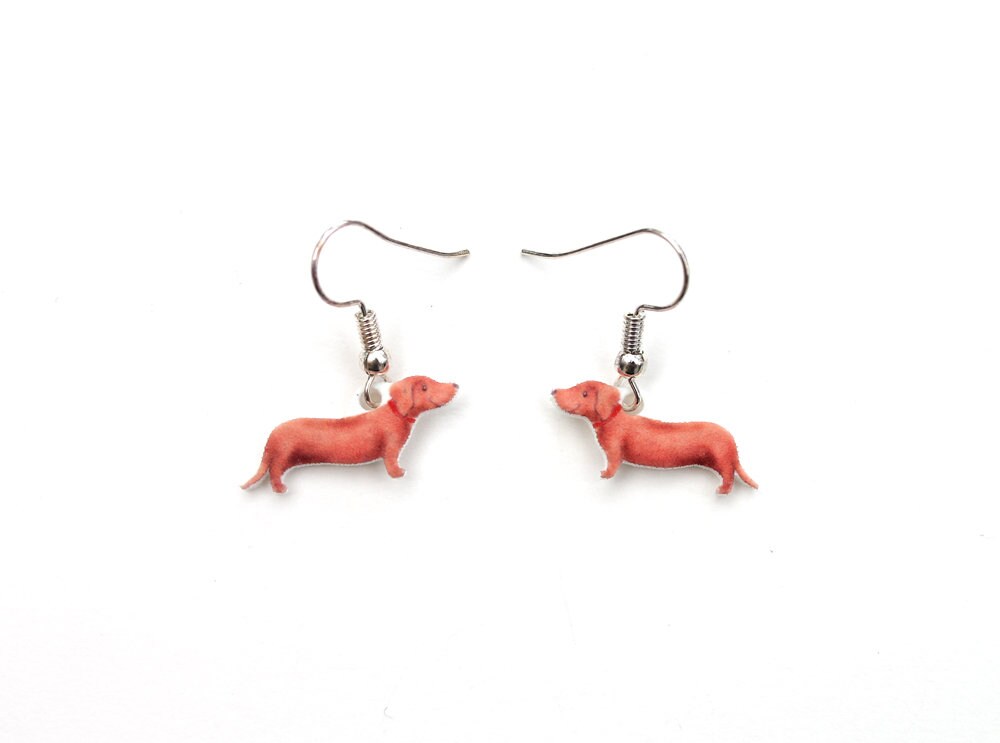 Sausage Dog / Dachshund Drop Earrings Etsy UK