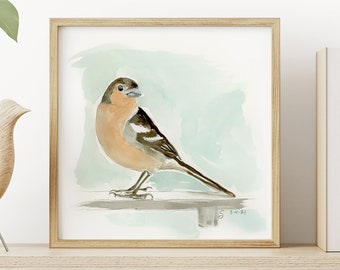 Watercolor Robin Poster, Bird Home Décor, Birdwatcher Wall Art, Bird Lover Gifts