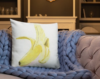 Banan Frukt Mat Dubbelsidig Premium Kudde