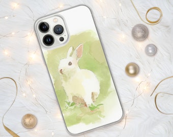 Bunny Rabbit Watercolor Phone Case iPhone Case, iPhone 14