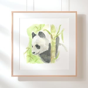 Watercolor Panda Poster, Panda Art Print, Panda Wall Art Decor, Panda Nursery Art