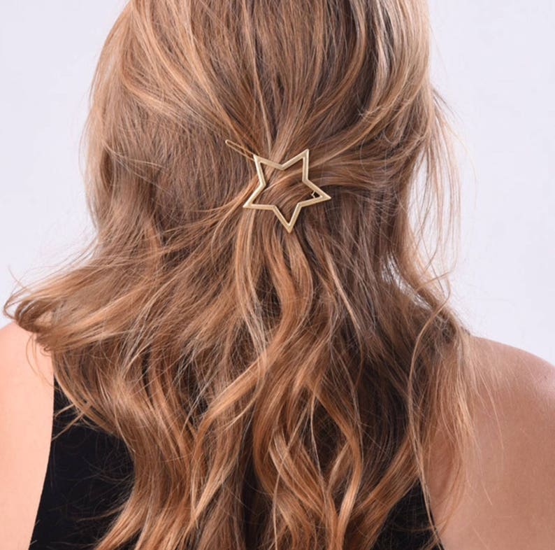 Gold Star Hair Clip Metal Clip Minimalist Hair Clip Etsy