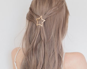 Gold star Hair Clip, Metal Hair Clip, Minimalist Hair Clip, Minimalist Hair Accessory, Geometric Hair Clip, Hair Barrette, Diamond Hair Clip