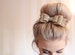 Oversized Large pale gold glitter fabric bow hair clip!!! For children and Adults 