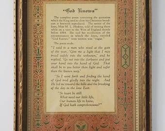 Beautiful Motto - "God Knows"